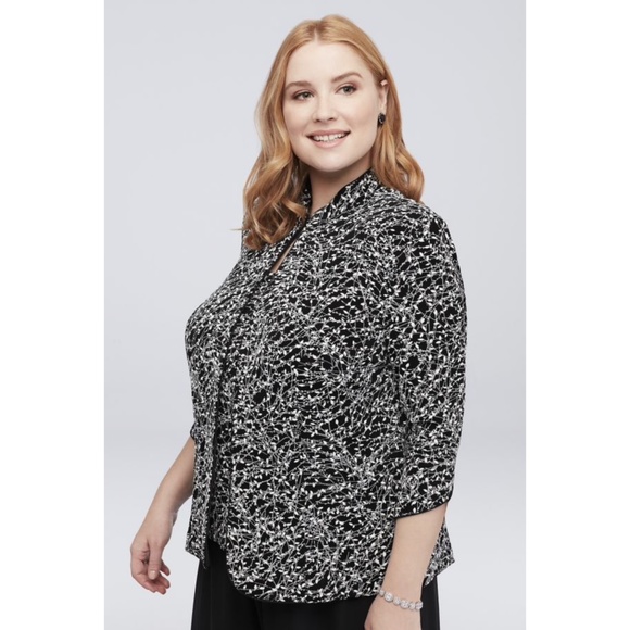 Alex Evenings Jacket/Camisole Floral Glitter Print 2 Piece Set Plus Size… - Picture 2 of 16
